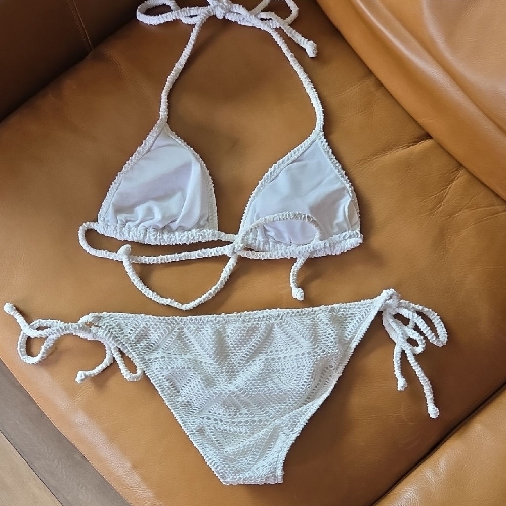 Roxy White Crochet Bikini Set - image 4